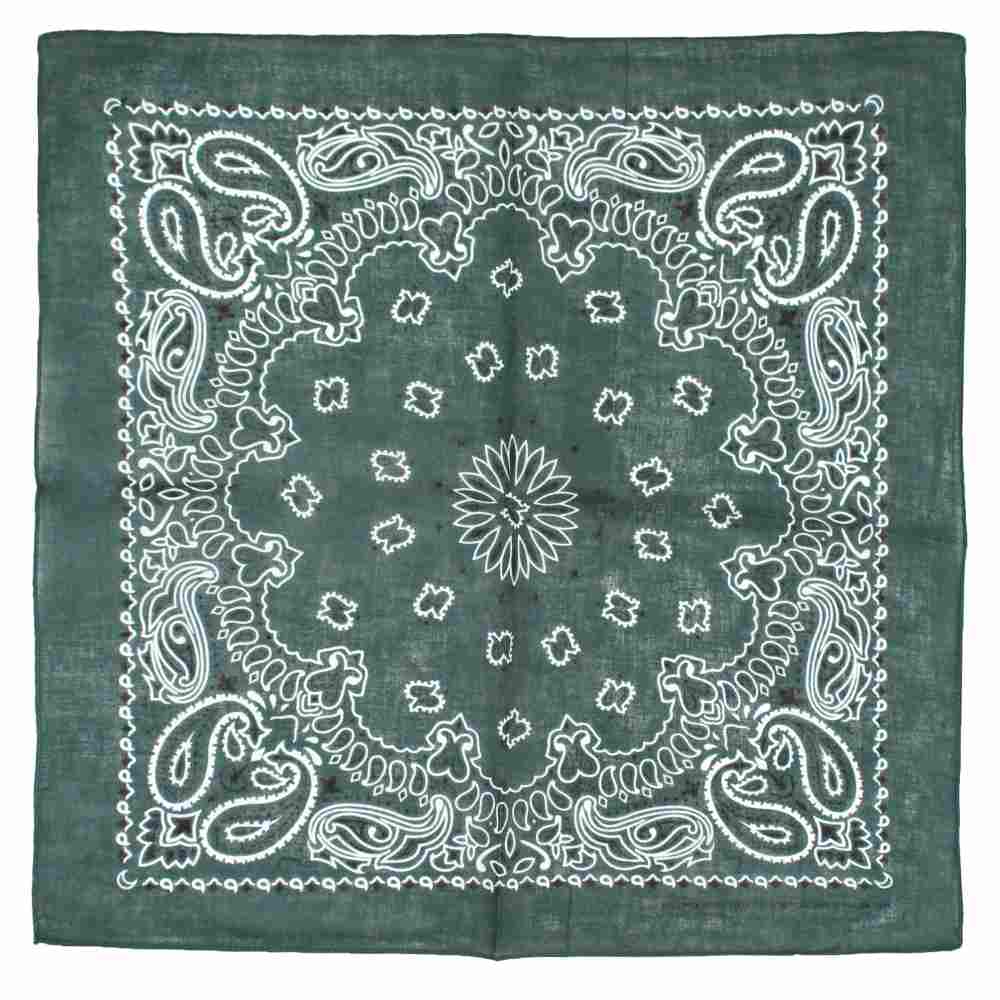 Zac's Alter Ego - Bottle Green alternative paisley Bandana - Green